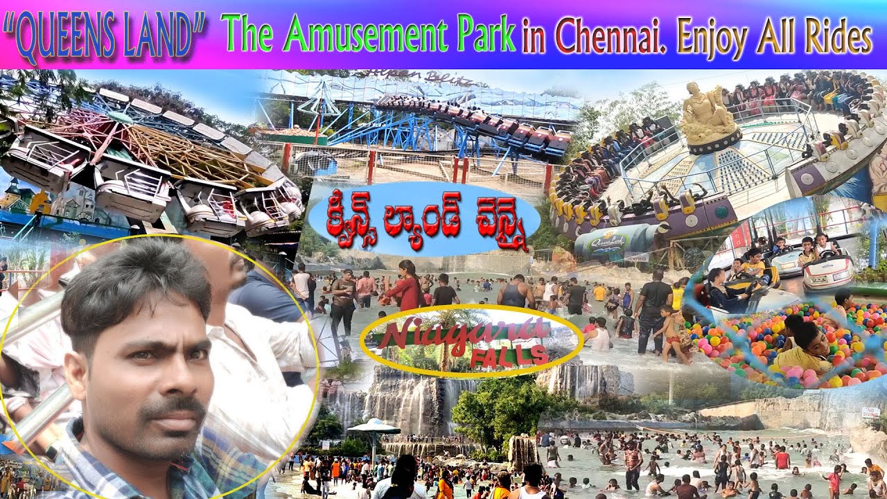 QUEENS LAND THE AMUSEMENT PARK IN CHENNAI|2023|Complete tour In Telugu|ALL RIDES|#gamesfun