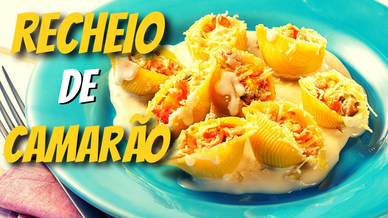 MACARRÃO CONCHIGLIONE RECHEADO COM CAMARÃO AO MOLHO BECHAMEL