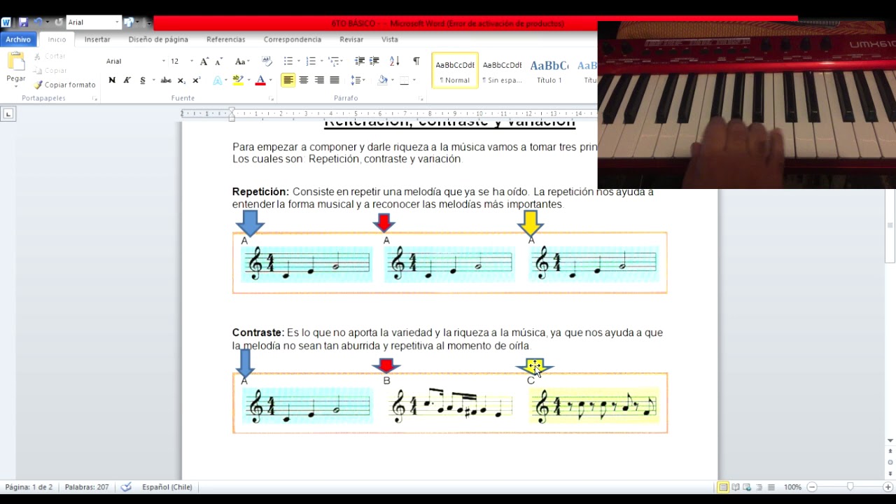 6TO BÁSICO   REPETICIÓN, CONTRASTE Y VARIACIÓN