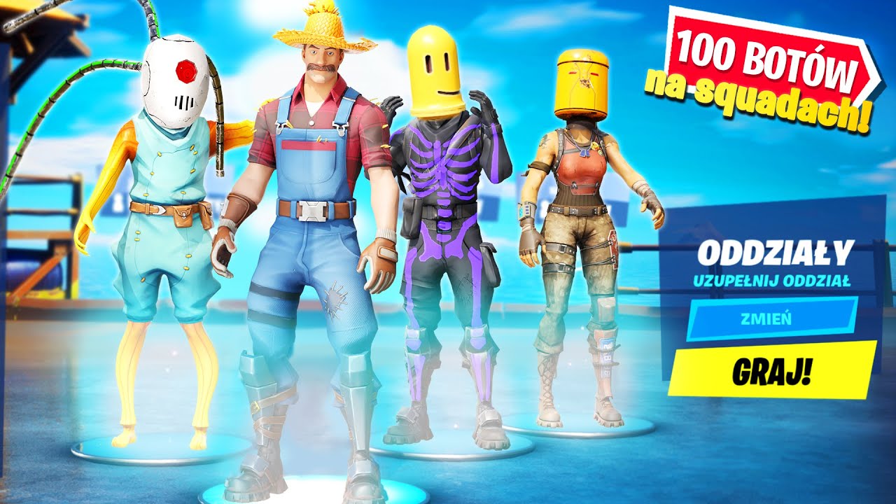 Włączyłem 100 BOTÓW na SQUADACH w Fortnite! Myśleli że robią REKORD FRAGÓW! Troll na @kebcio