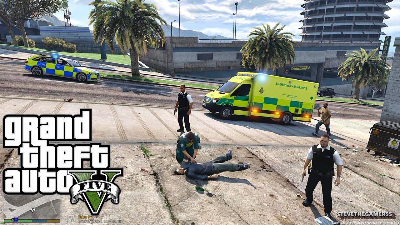 GTA 5 SAFD  - Rescue Mod V - PARAMEDIC 8 - (GTA 5 Rescue Mod PC MODS)  BRITISH