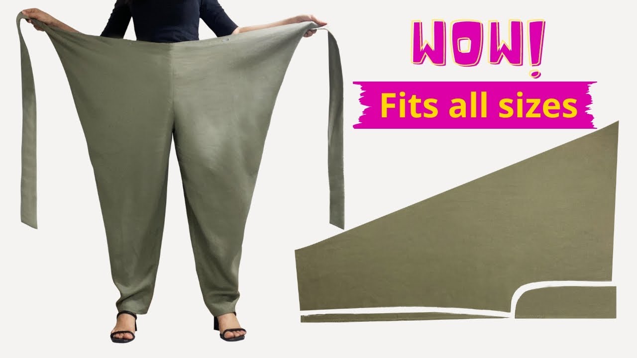 FIRST TIME ON YOUTUBE! Sewing Easy Pants Fits All Sizes!  Wrap Pants Sewing Tutorial