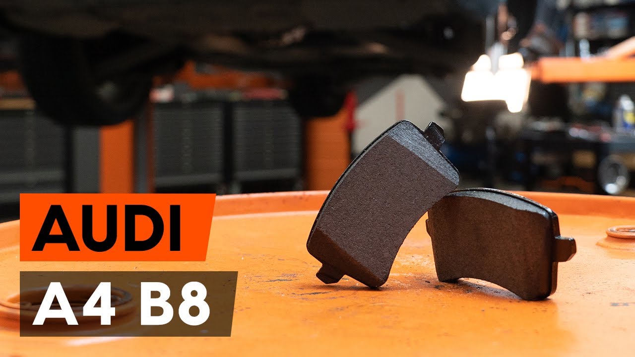 How to change rear brake pads on AUDI A4 B8 Saloon [TUTORIAL AUTODOC]
