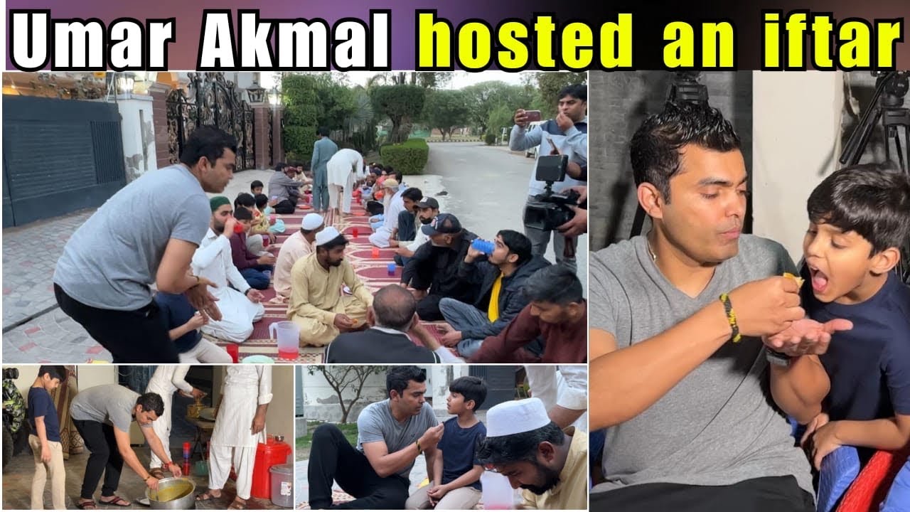 Umar Akmal hosted an iftar at his home for the general public and also broke his fast with them