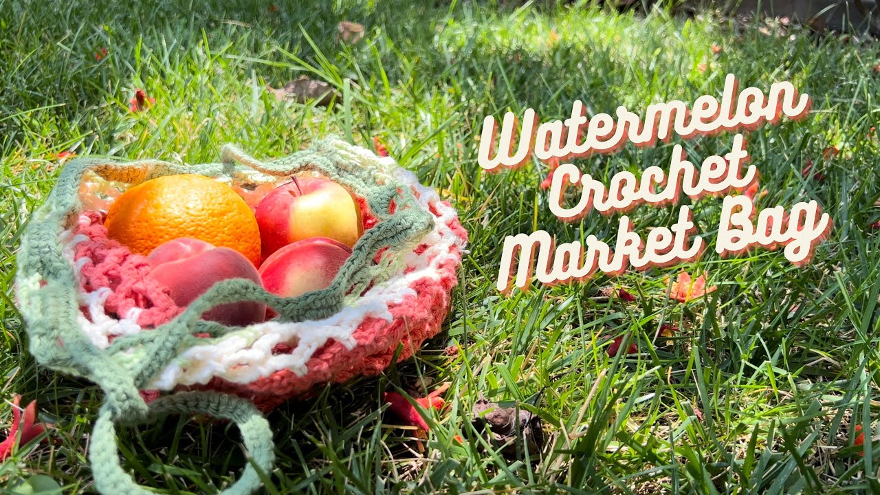 Foldable Watermelon Crochet Market Bag