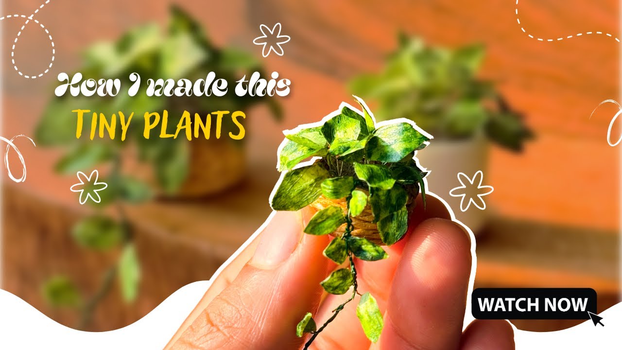 How I Made Tiny Miniature Plants Using Masking Tape & Wire | DIY Mini Plant Tutorial