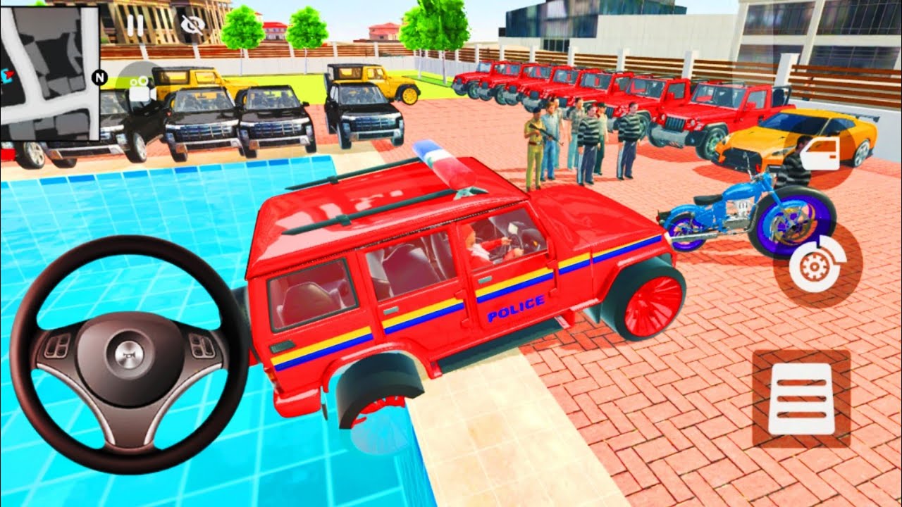 Car bike game*Franklin ordered an Indian police car and Thar or Creta in the game🎮 With Golden Thar🚨