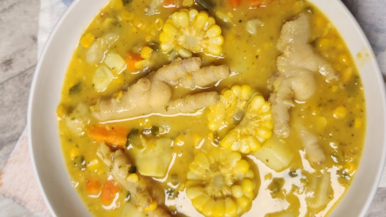 Chicken Foot Corn Soup / Trini Corn Soup