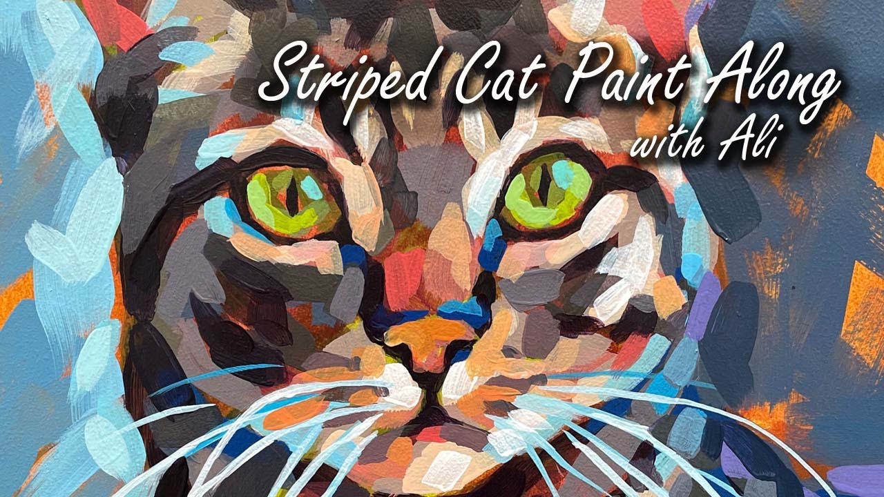 Striped Cat Paint Along