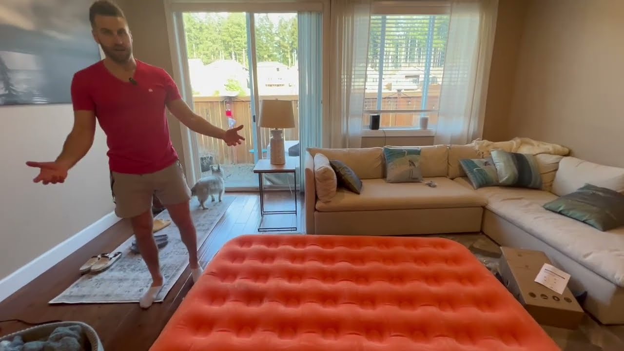Air Mattress with Built-in USB Rechargeable Pump Camping Inflatable Mattress Portable