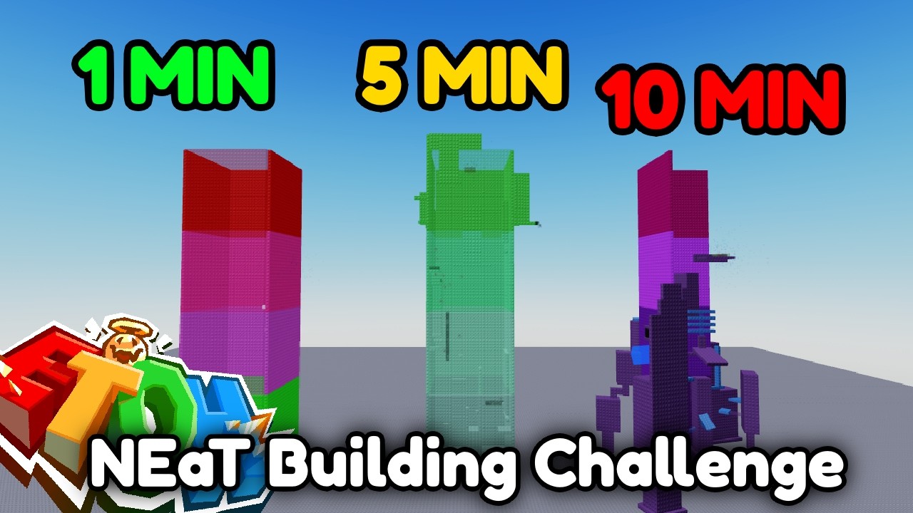1 vs 5 vs 10 Minute NEAT Building Challenge - Roblox EToH
