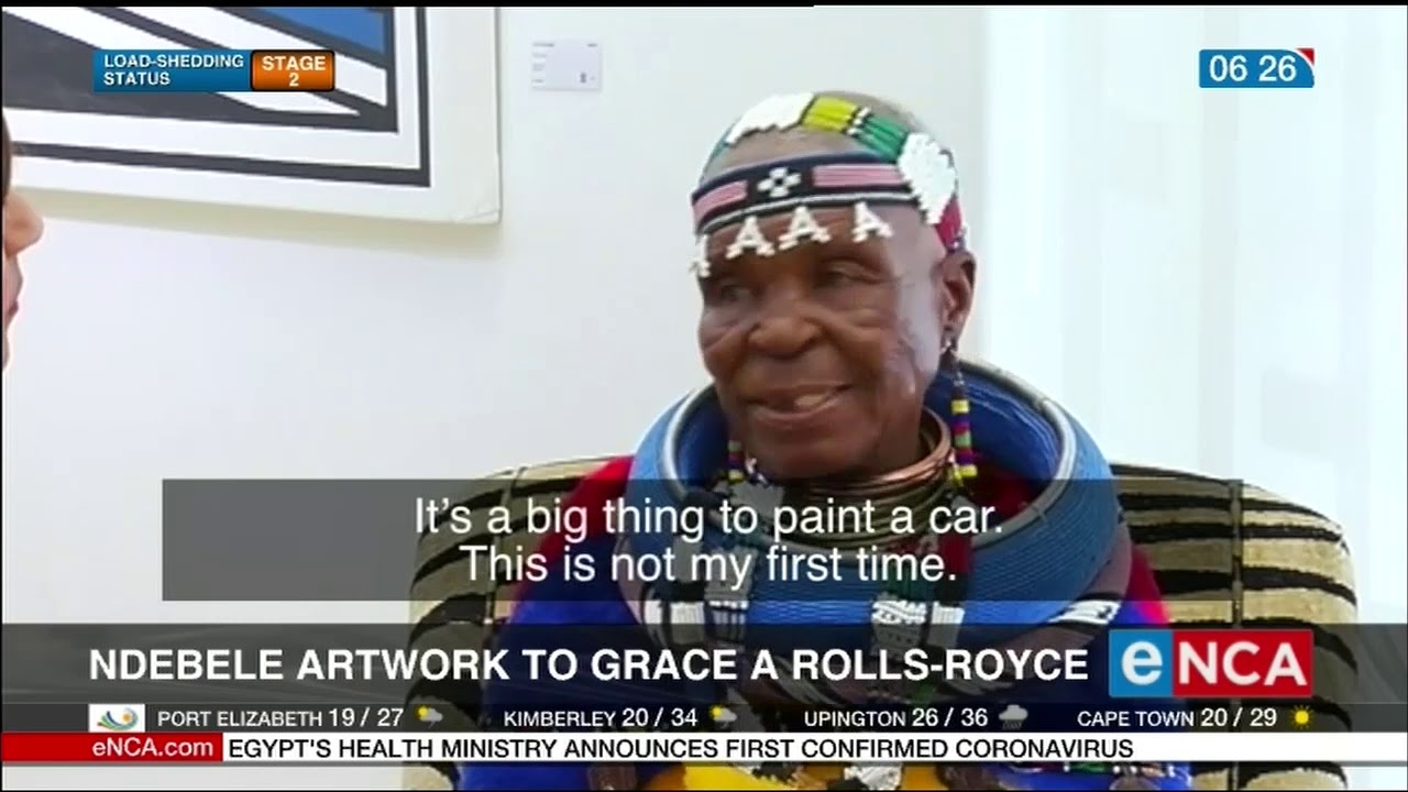 Esther Mahlangu's artwork on a Rolls Royce.