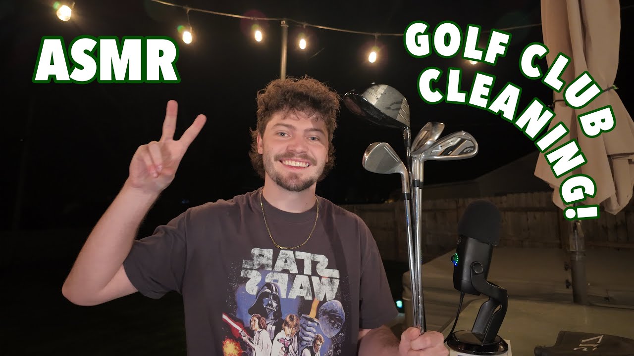 ASMR Outside - Cleaning My Golf Clubs! (Soft spoken)