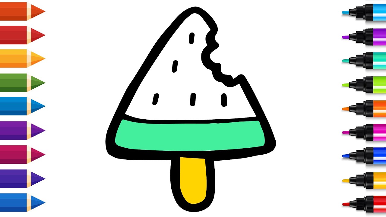 How to Draw a Watermelon Ice Cream in just minutes | Easy Step by Step