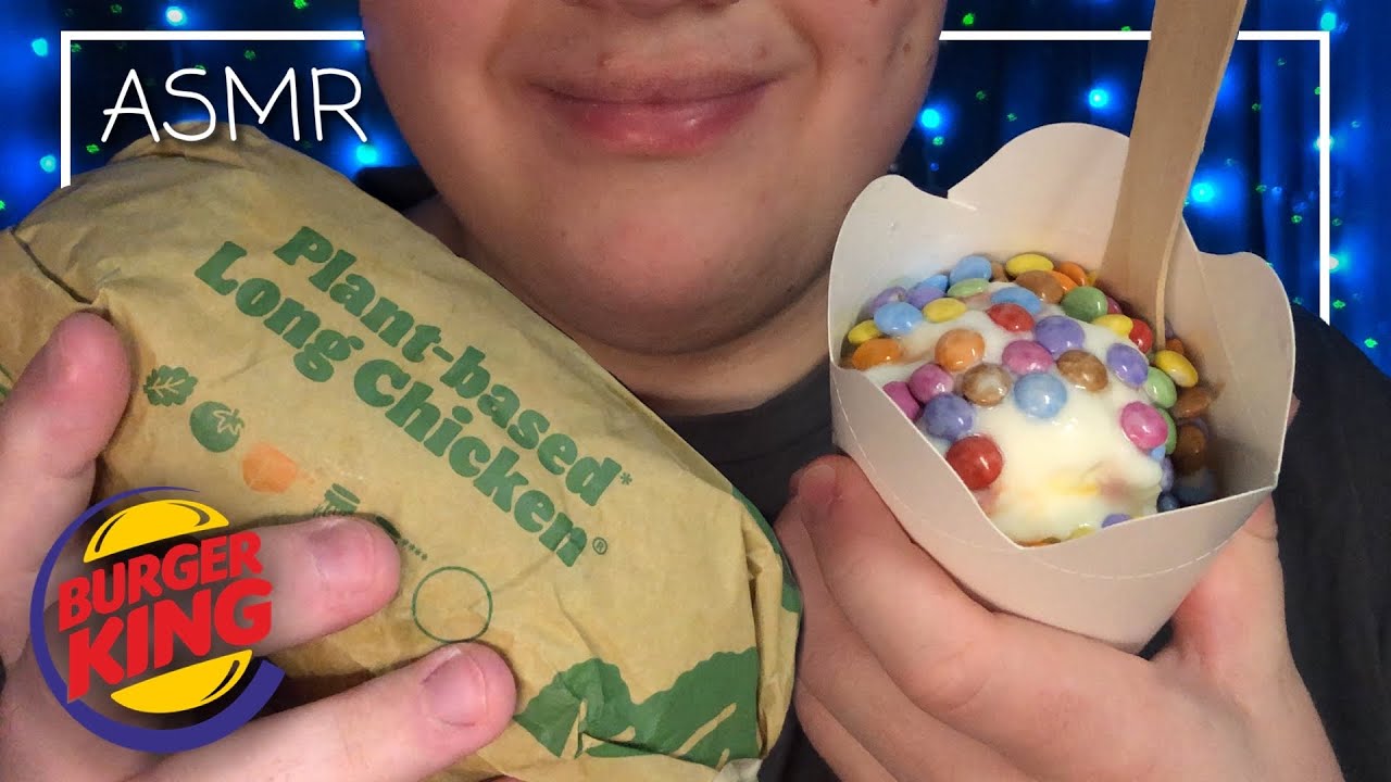 ASMR Burger King Plant Based Long Chicken Mukbang! 🍔🌱 (Deutsch/German)