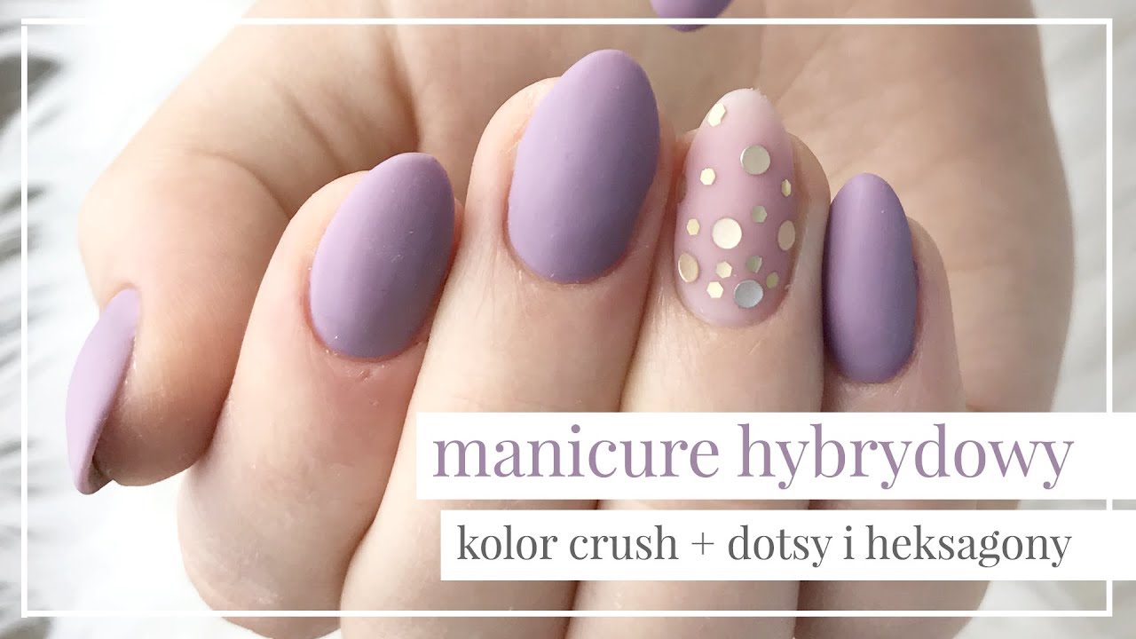 Matowy Manicure Hybrydowy Krok Po Kroku | Kolor Crush + Dotsy i Heksagony Indigo
