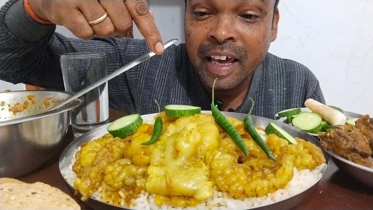 Mutton fat curry desi chicken curry mukbang eating challenge video.