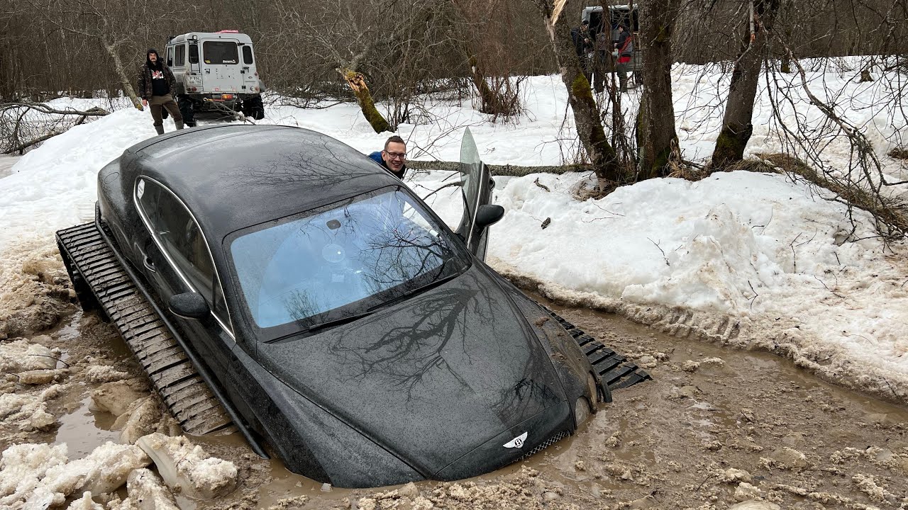 Bentley Академика на гусеницах против Defender на 38) &laquo;по лайту&raquo;