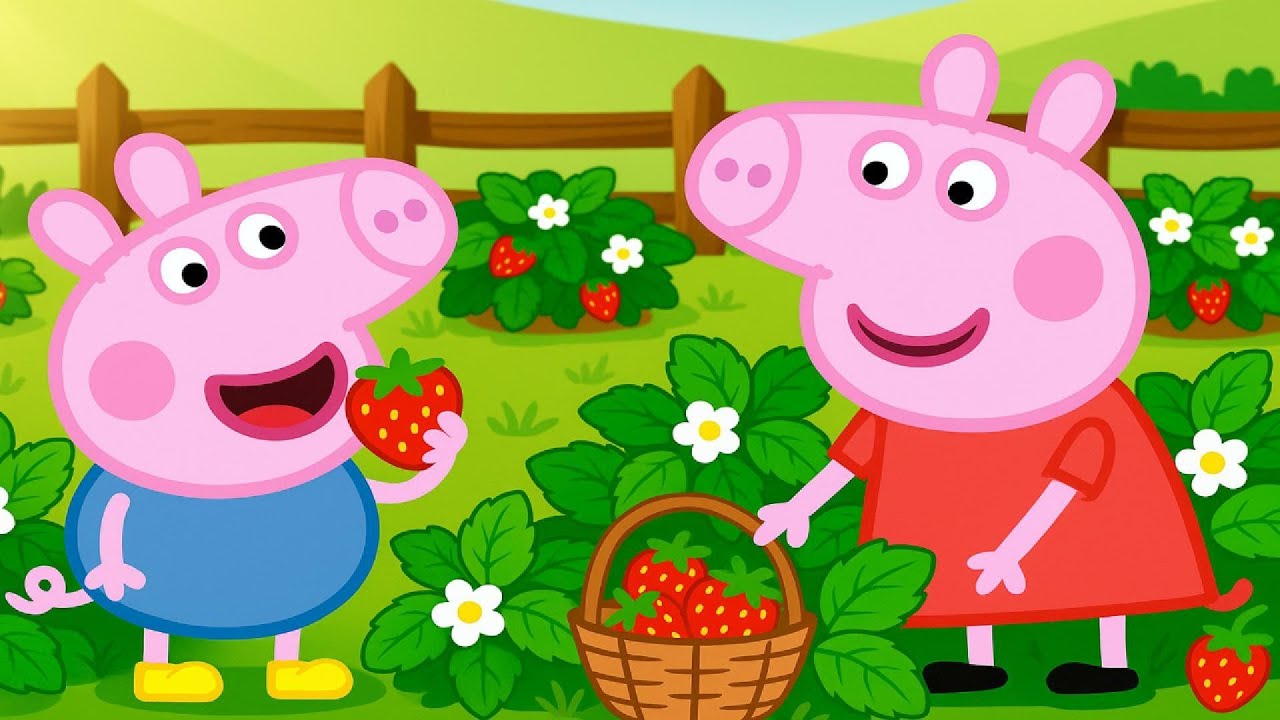 Peppa Pig : Sweet Strawberry Picking Fun with Peppa & George! 🍓😊🌿 | Peppa Pig Animation