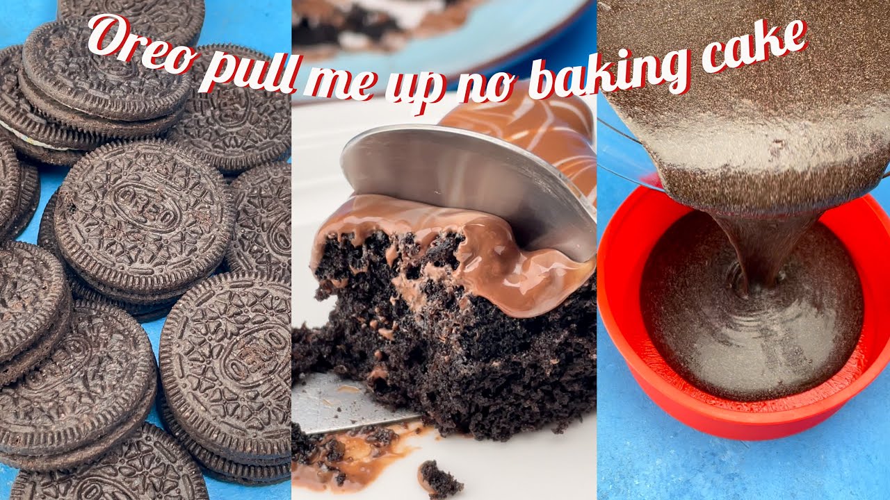 Oreo pull me up cake - no baking - only 3 ingredients - chocolate glaze cake
