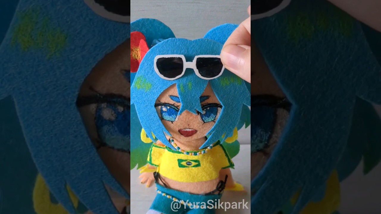 C&oacute;mo hacer una mu&ntilde;eca de Miku x Brasil con fieltro #vocaloid #brasil #diy #handmade #spedup