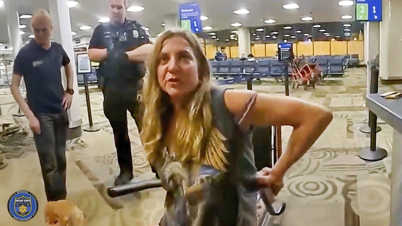 Karen Tries to Breach Airport Ramp Faces Harsh Consequences | Karens Getting Arrested By Police
