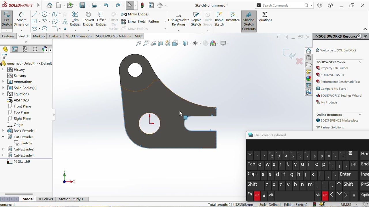 CSWA correction Bracket  Equerre part 3. Solidworks tutorials for beginners.