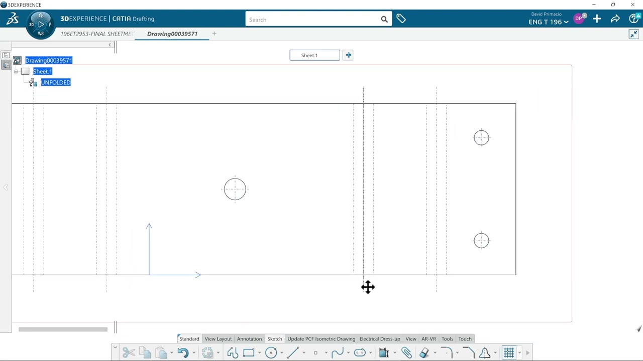 Sheet Metal Drawing Demo 2  3D Experience or CATIA V5
