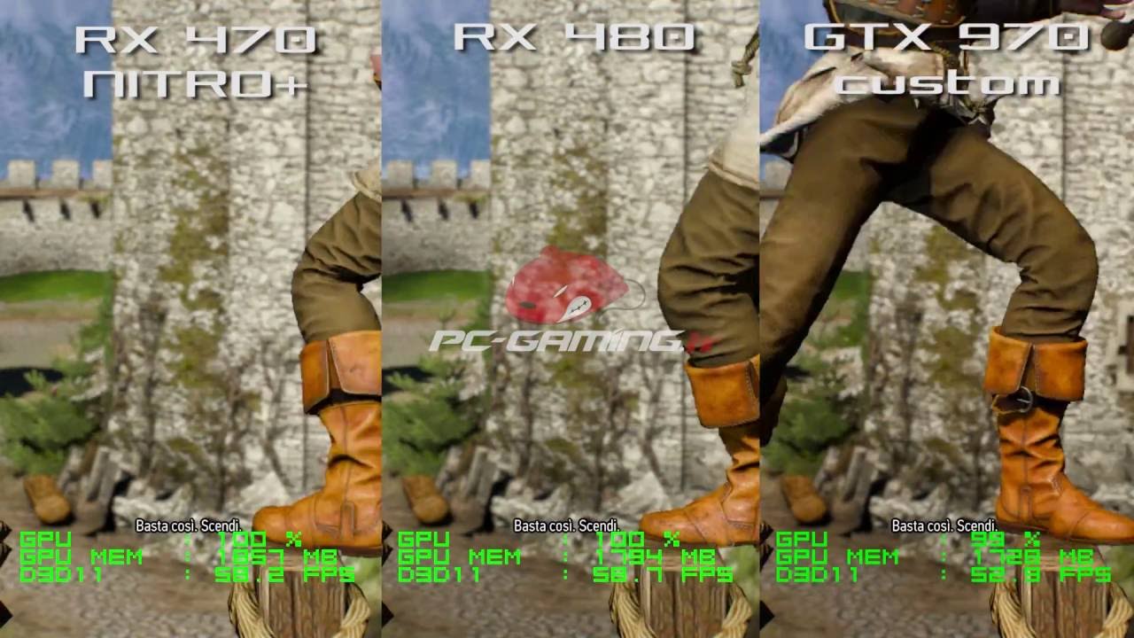 RX 470 NITRO+ vs RX 480 vs GTX 970 - The Witcher 3: Wild Hunt 1080p Frame Rate Test