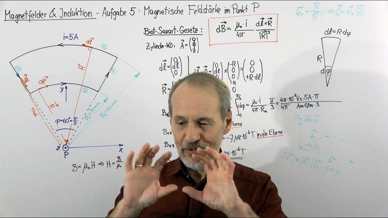 PHYSIK AUFGABEN (Induktion, Magnetismus) - Aufgabe 5: Biot-Savart für geschlossenen Leiterkreis