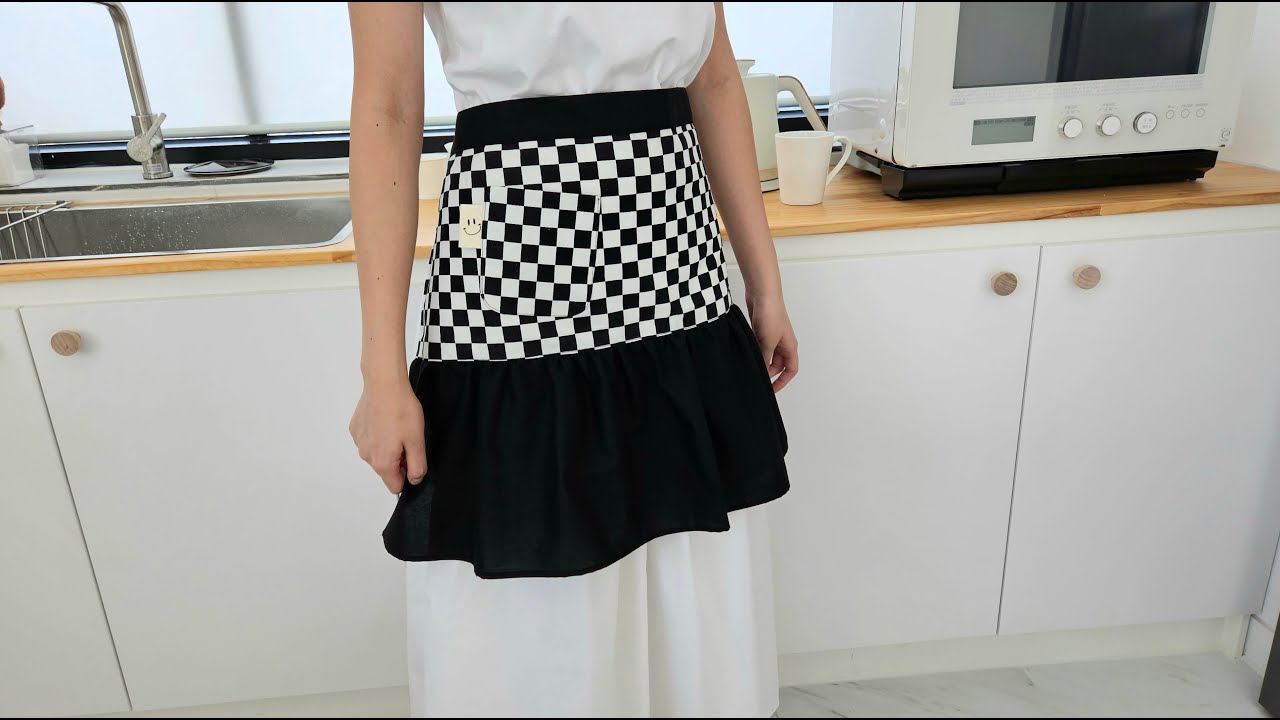 홈카페감성 프릴포인트 허리앞치마 만들기 #sewing #앞치마만들기 #주방소품