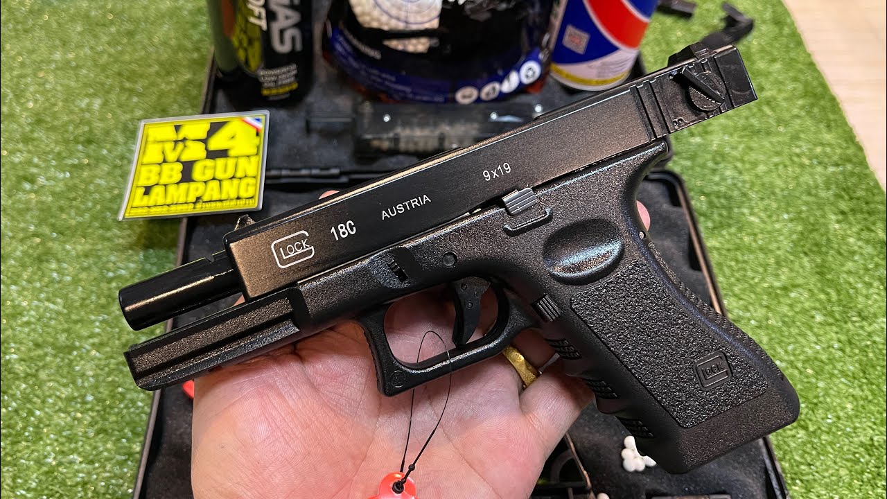 DB 774C ทดสอบ GLOCK 18C DOUBLE BELL AUTOปืนบีบีกันสั้นอัดแก๊สคุณภาพดีราคาประหยัดไอดีไลท์@m4bbgunshop