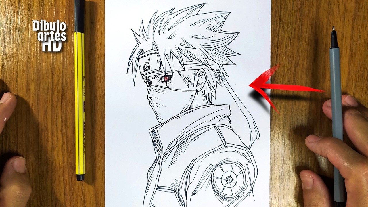 Cómo dibujar a Kakashi Hatake | Tutorial de dibujo de anime paso a paso