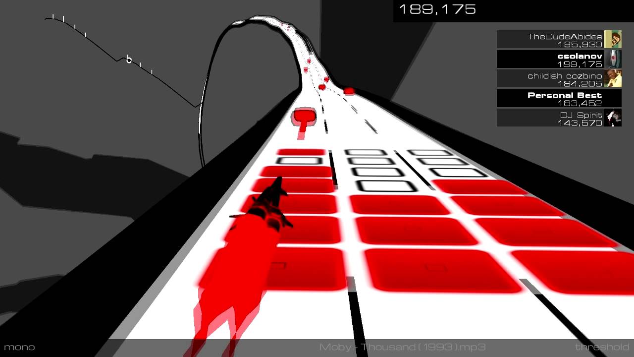 Audiosurf 2: Moby - Thousand (1000 BPM!)