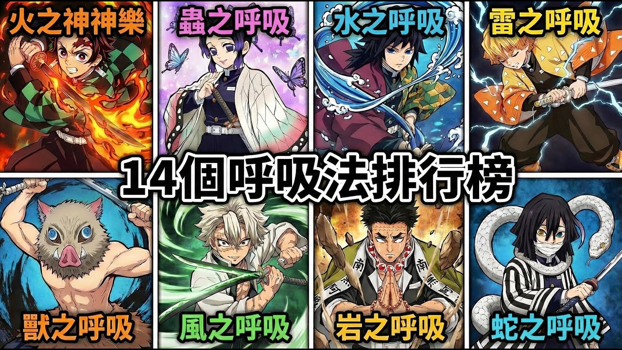 【鬼滅之刃】14個呼吸法最強排行榜！第一名根本不講武德！