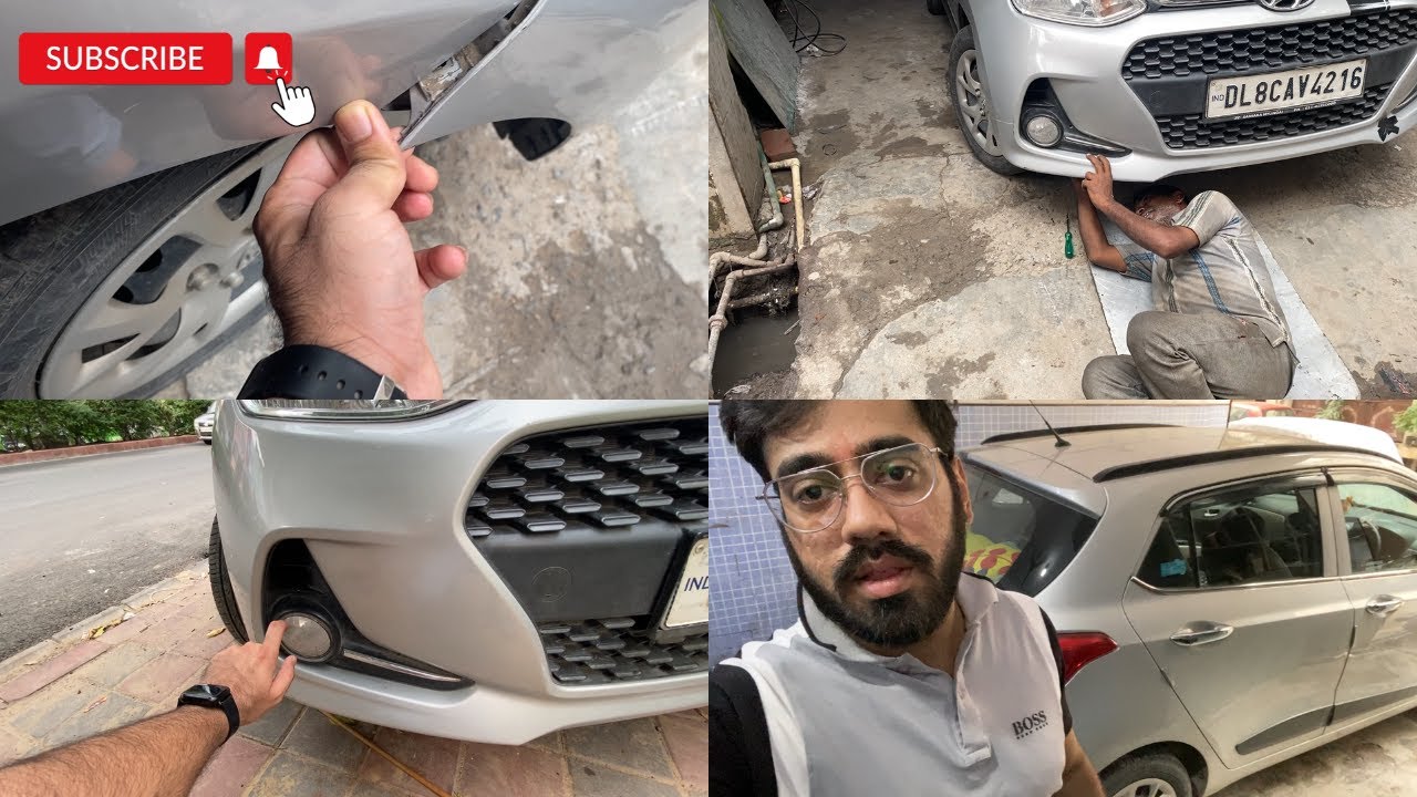 Grand i10 Bumper Repair only in 100 RS 😳 #vlog #dailyvlog #travelvlog #car  #grandi10  #carrepair