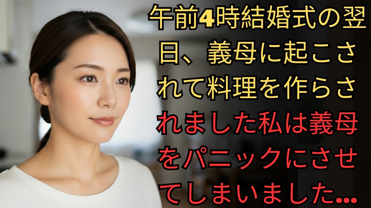 午前4時結婚式の翌日、義母に起こされて料理を作らされました私は義母をパニックにさせてしまいました...