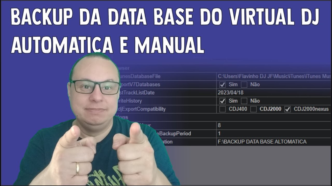 BACKUP DA DATA BASE DO VIRTUAL DJ AUTOMATICA E MANUAL