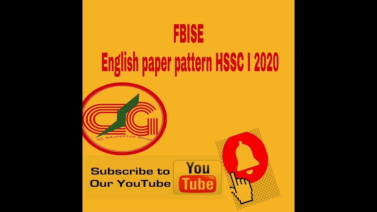 FBISE English paper pattern HSSC I 2020, paper pattern English 1st year