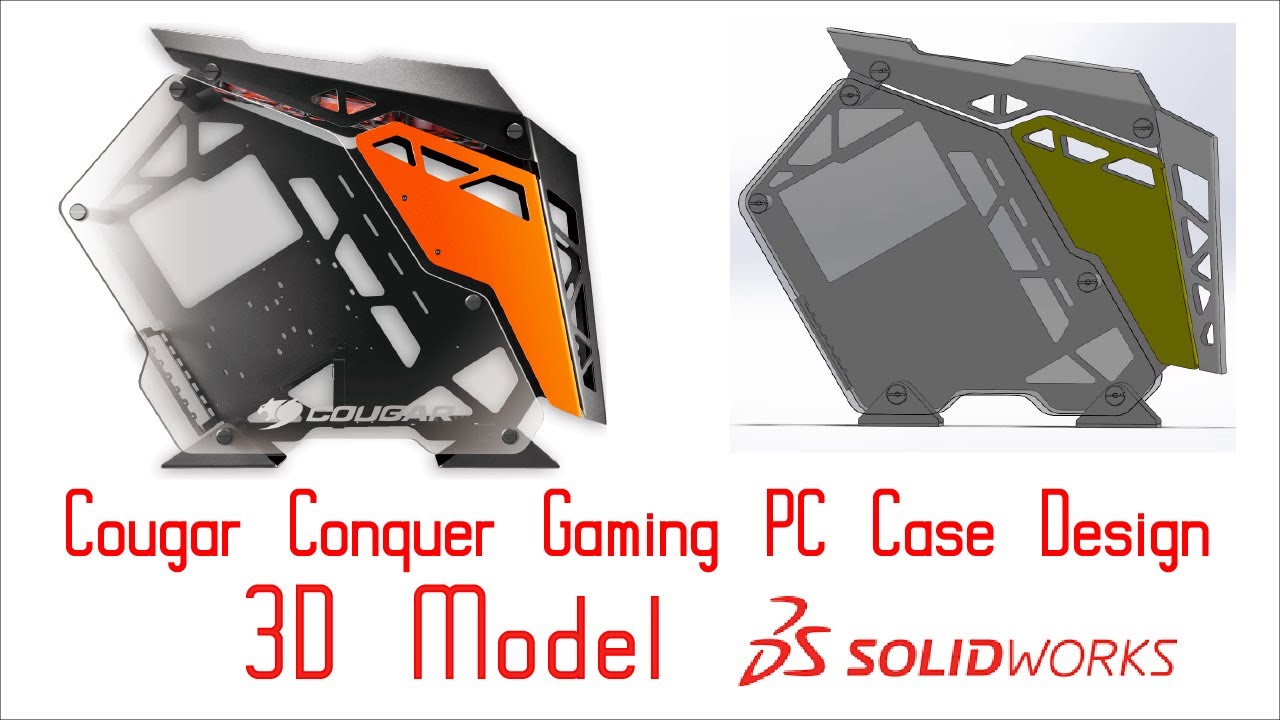 COUGAR CONQUER Gaming Mid Tower PC Case 3D Design in Dassault Systems Solidworks