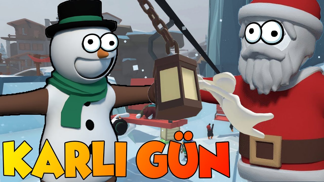 YENİ HARİTA KARLI BİR GÜN | GÜLMEKTEN ÖLDÜK | Human  Fall Flat | Türkçe