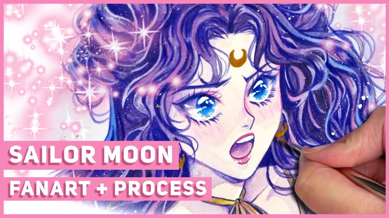 Painting SAILOR MOON ~ LUNA (with super cheap watercolours) 🌙