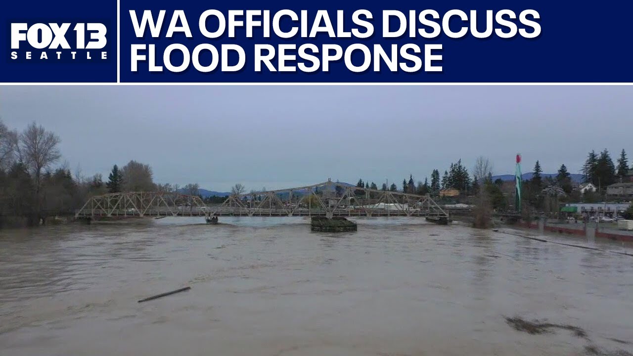 WA officials tour Mount Vernon as floodwall protects downtown during historic flooding