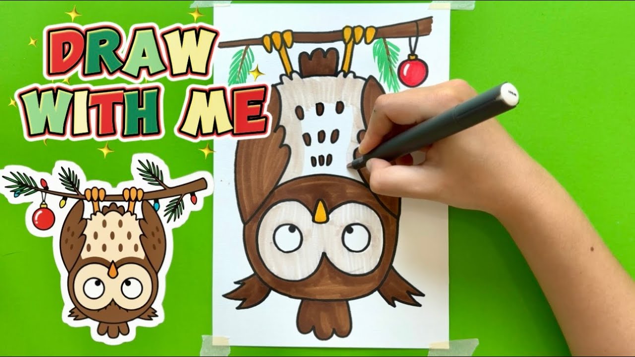 Sticker Challenge 🦉 I Drew an Owl Upside Down… Stickers Took Over 😱