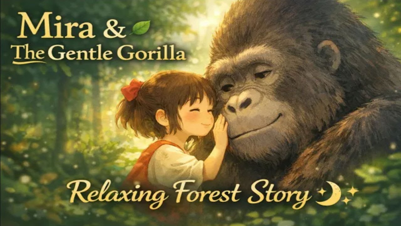 Mira and the Gentle Gorilla 🌿 | Calm Ghibli-Style Story for Deep Relaxation & Peaceful Sleep