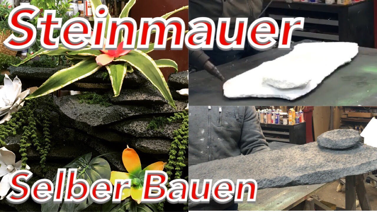 Künstliche Steinmauer selber machen Flachstein Styropor Terrarium Deko Bühne