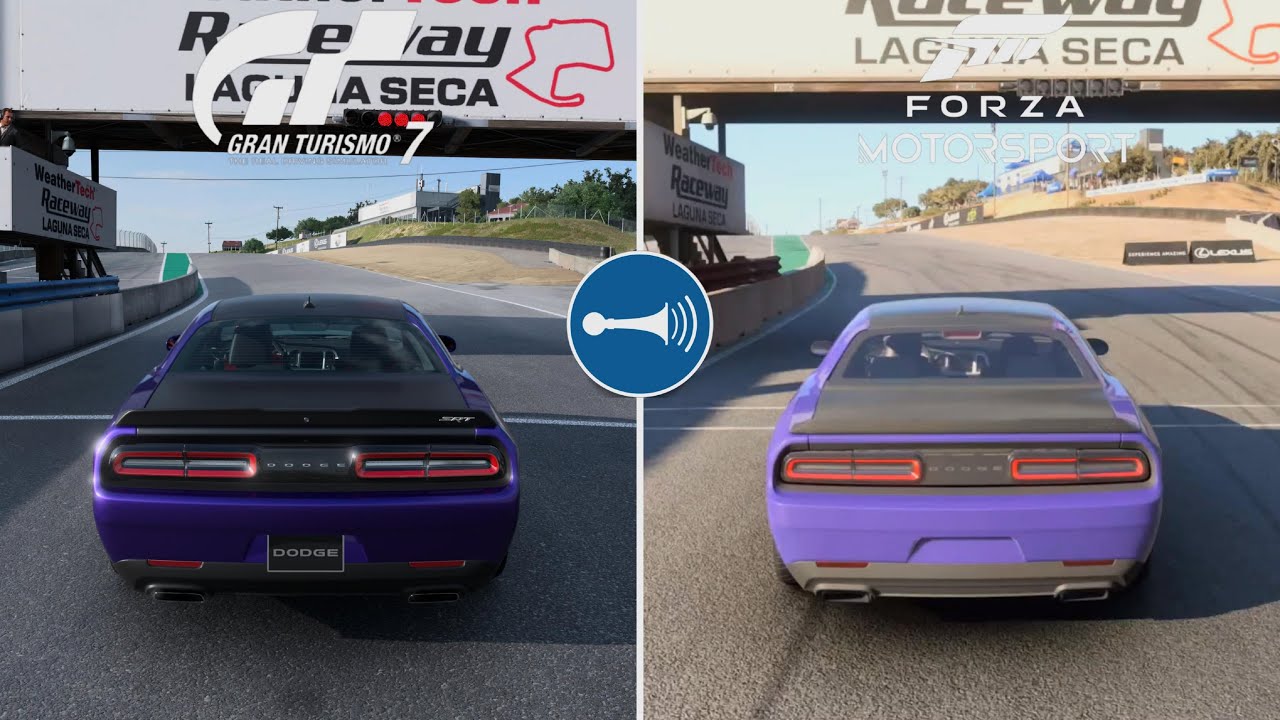 GT7 Vs FM 2023 Comparison Dodge Challenger Demon - Sounds & Graphics, Replay [PS5 & XSX]