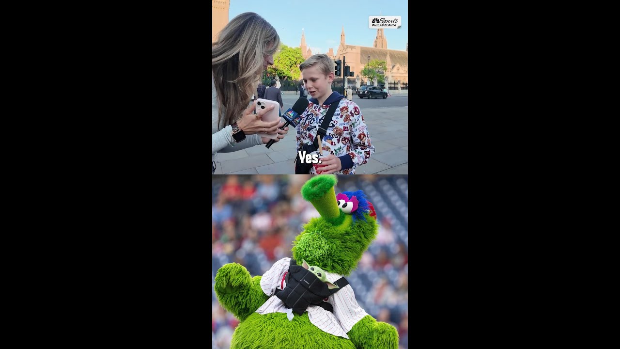 Londoners try to identify the Phillie Phanatic
