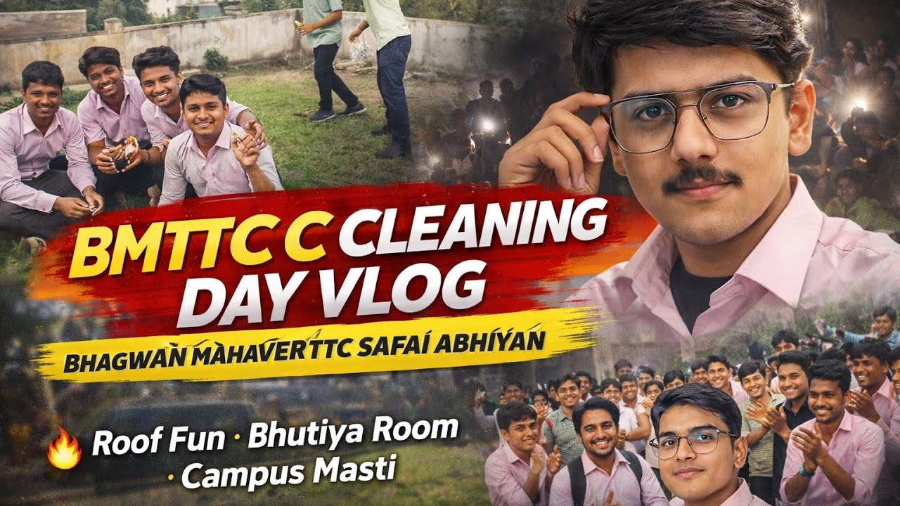 bmttc college cleaning day vlog | safai abhiyan | roof fun & campus masti | hindaun city 2026