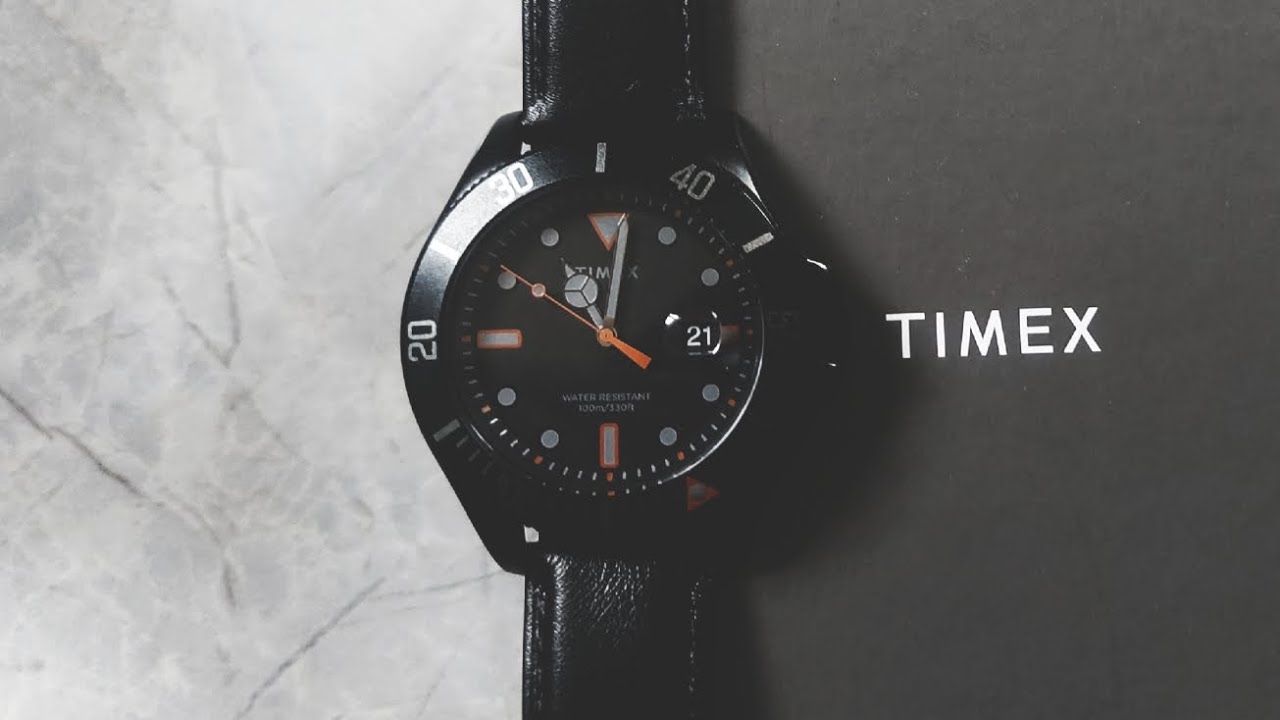 Unboxing Timex Harborside Coast 43mm Leather Strap Watch | TW2V42300UJ | Black
